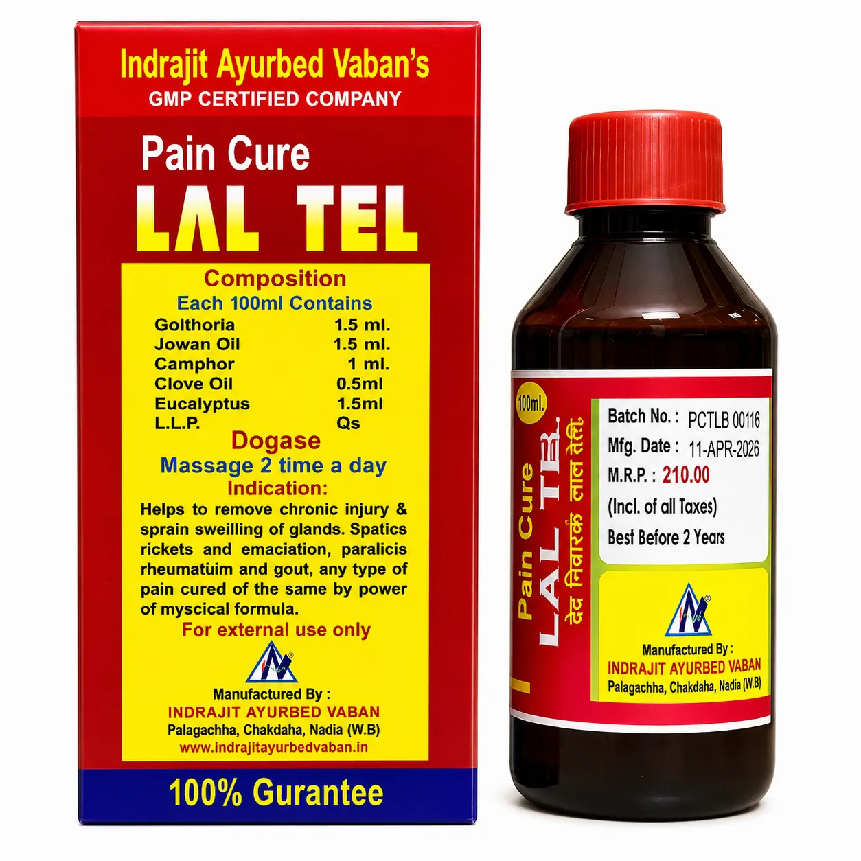 Paincure Lal Tel -100ml - Image 3